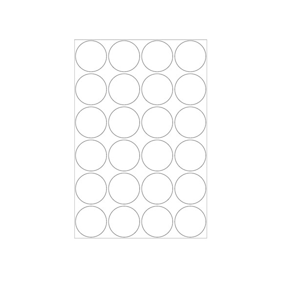 1" Color Coding Dots White - Sheet Form